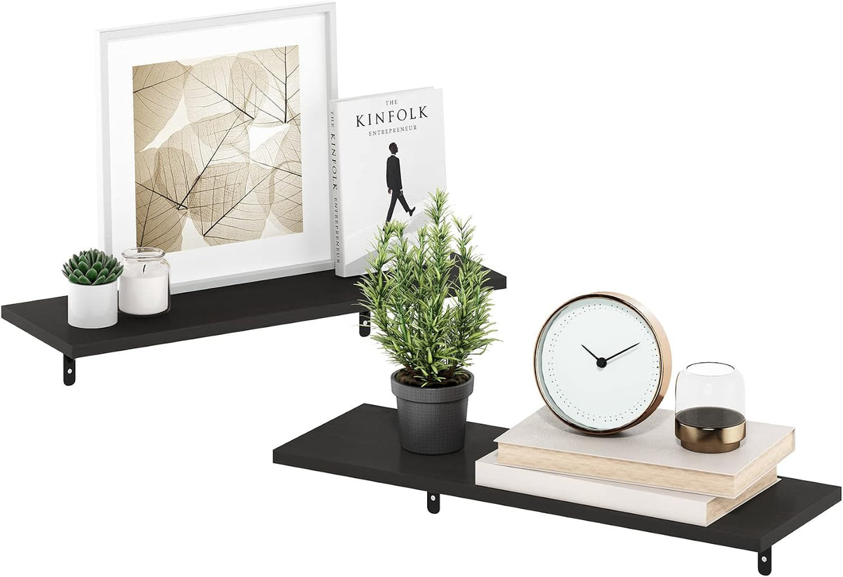 Rossi Set of 4 Floating Shelves for Wall, Espresso