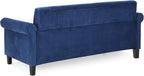 Bastia 3-Seater Loveseat Sofa, 79" Wide, Navy Velvet
