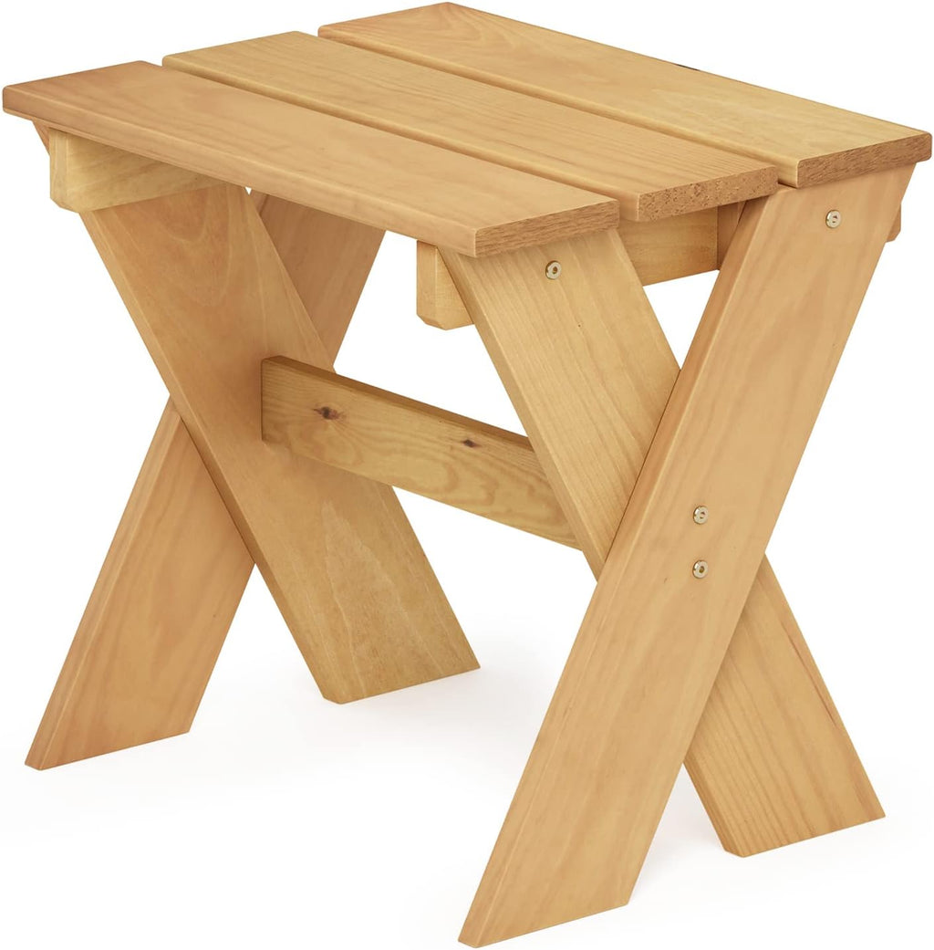 Compact Patio Table with X-Leg, Easy Assembly, Pine Wood