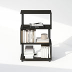 Reed 4-Tier Geometric Book Shelf with Open Shelf, Espresso