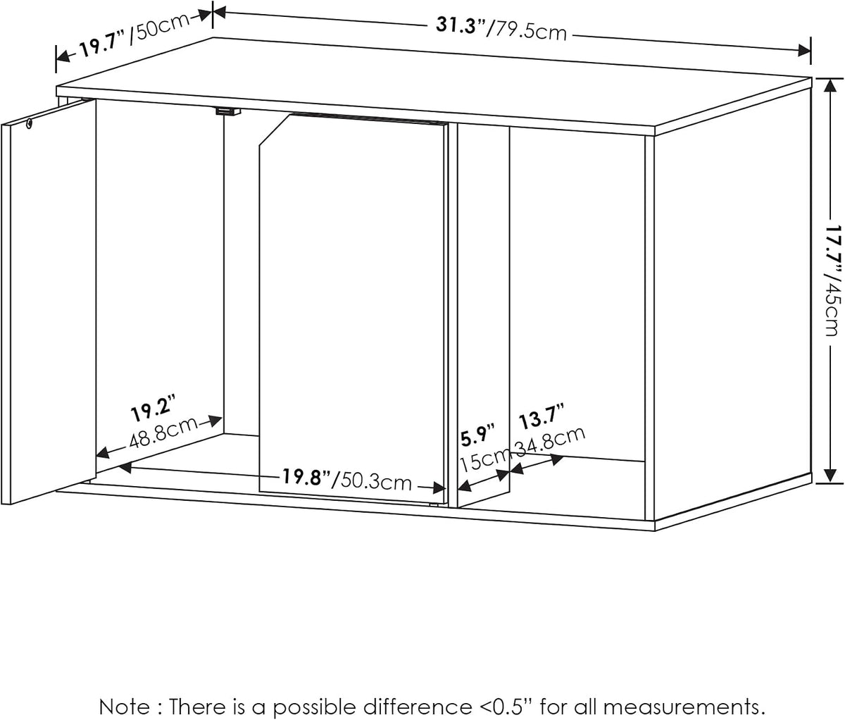 Peli Litter Box Enclosure, Columbia Walnut
