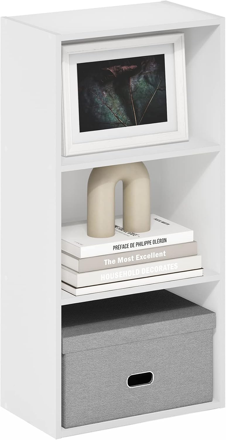 Luder 3-Tier Open Shelf Bookcase, White