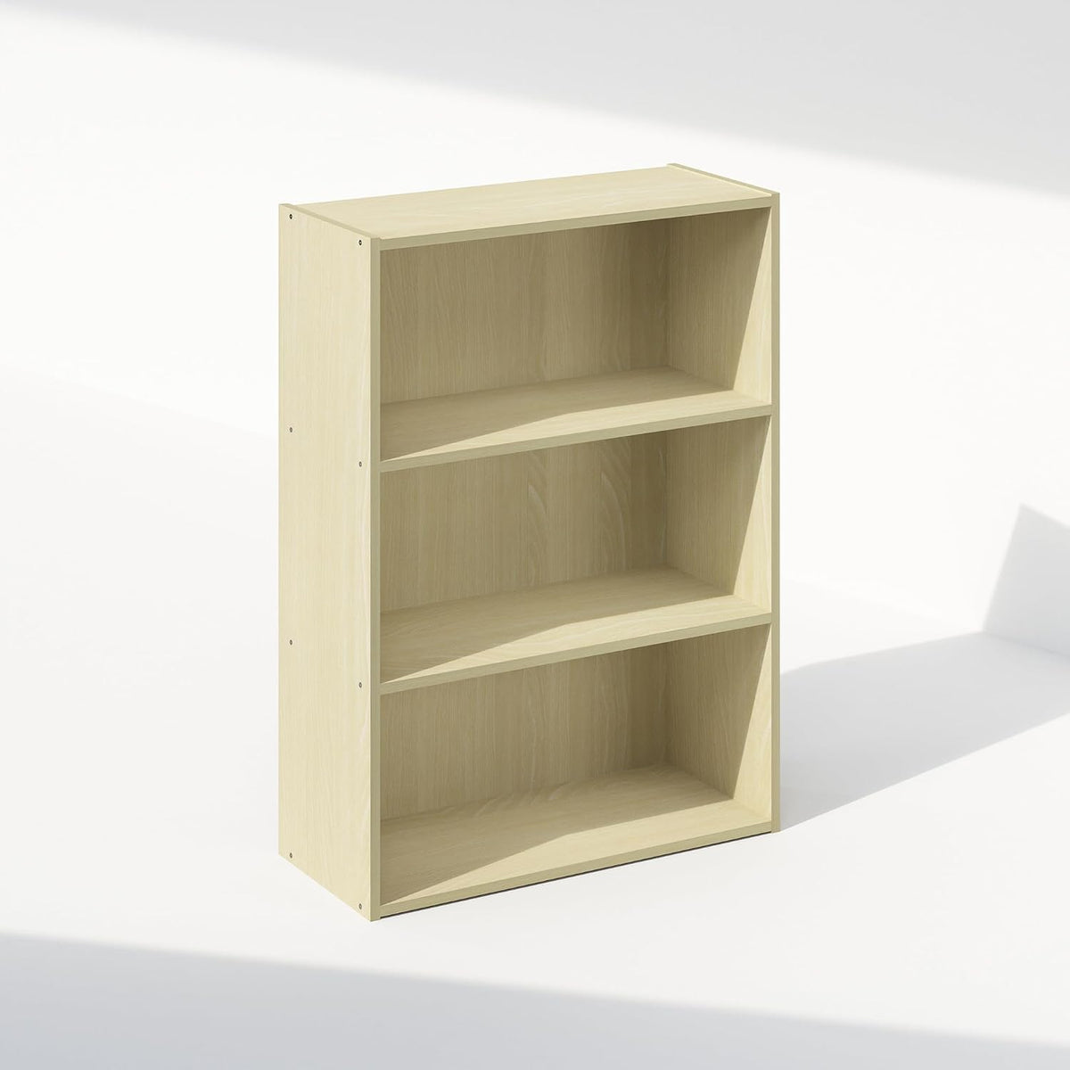 Simple Book Shelf, 3-Tier Bookshelf, Storage Shelves Bookcase, 9.7 x 23.7 x 31.5, for Living Room, Bedroom, Home Office, Steam Beech