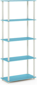 Turn-N-Tube Toolless Assembly 5-Tier Closet Shelf, Light Blue