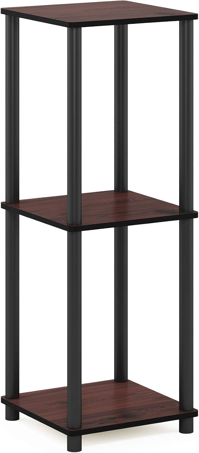 Turn-N-Tube Night Stand Set of 2, 2-Tier Nightstand, Dark Cherry