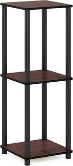 Turn-N-Tube Night Stand Set of 2, 2-Tier Nightstand, Dark Cherry