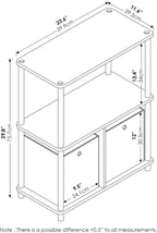 TURN-N-TUBE Storage Shelves Set of 2, 3-Tier Toolless Book Shelf with Storage Bins, Display Shelf, for Organization and Storage, Living Room, Garage, Home Office, Beech