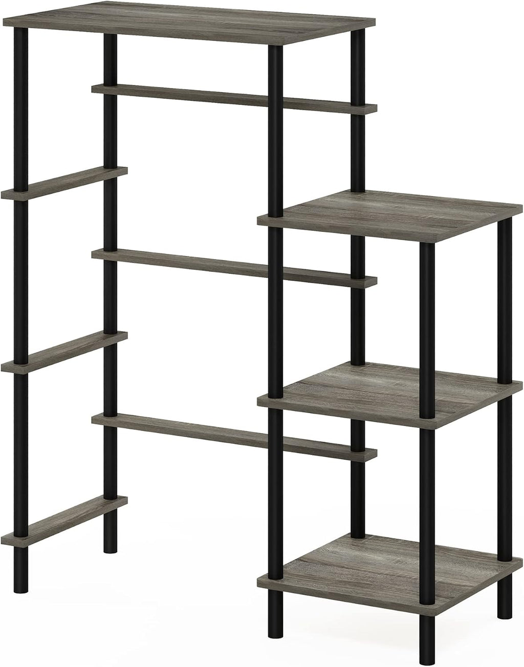 Turn-N-Tube Toolless 4-Tier Coffee Bar, French Oak Grey