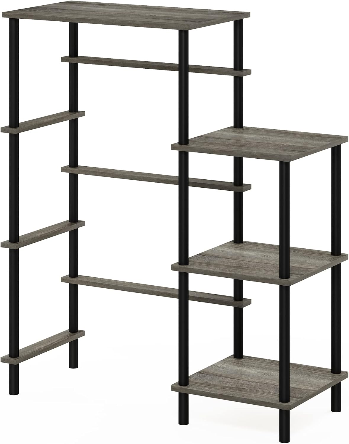 Turn-N-Tube Toolless 4-Tier Coffee Bar, French Oak Grey
