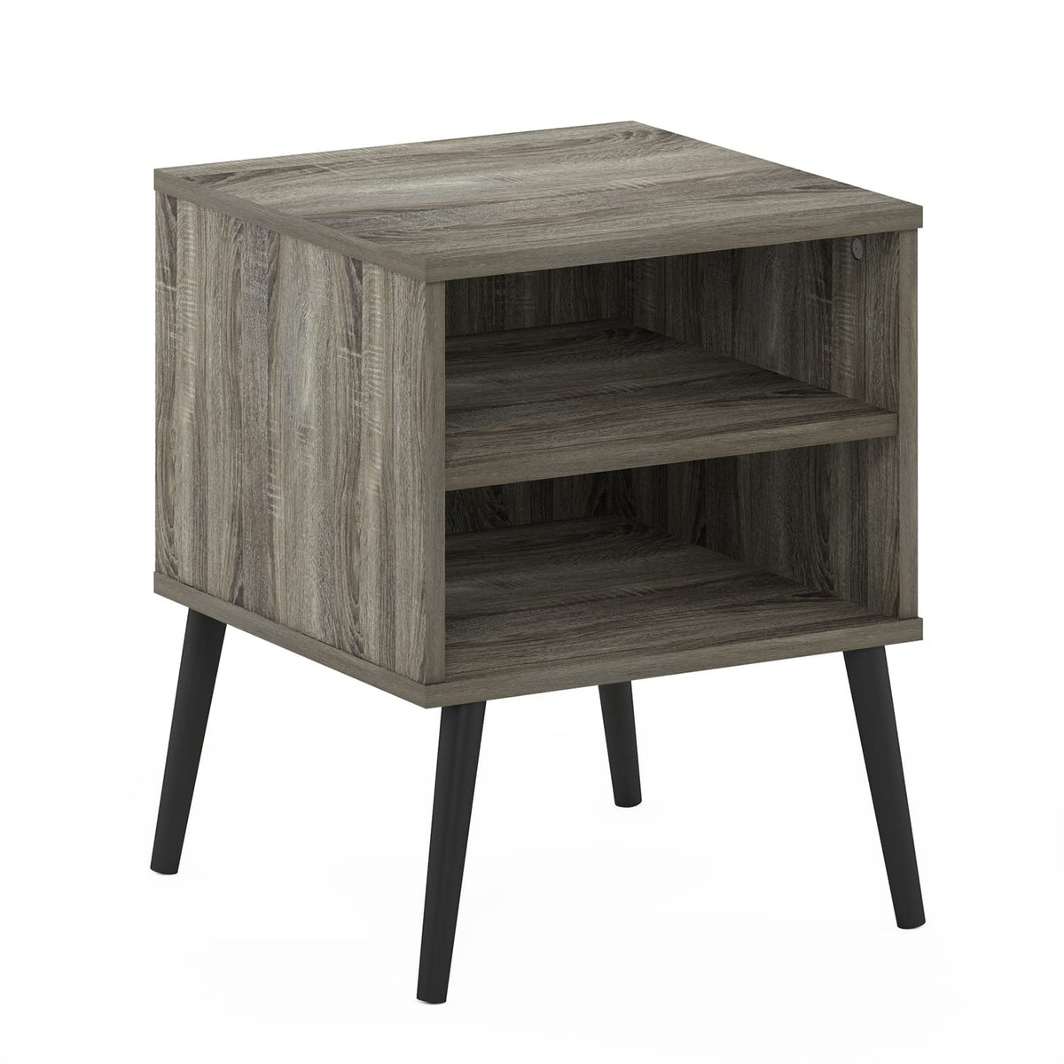 ANDREY Set of 2 Square 2-Tier Side Table, End Table, French Oak