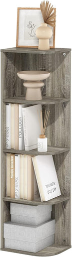 Pasir 4-Tier Corner Open Shelf Bookcase, French Oak