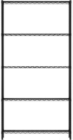 Wayar Metal Storage Shelf Rack, 5 Tiers, 36-Inch, Black