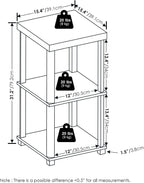 Turn-N-Tube Toolless 3-Tier Side Table, Thick Tabletop, Espresso