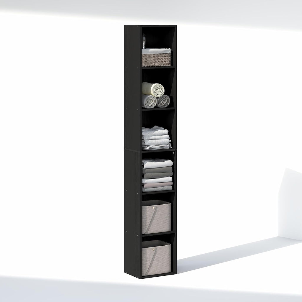 Cubicle 6-Tier Closet Organizers and Storage, Closet Organizer, Open Shelf Closet Storage, 21.1" W, for Wardrobe, Bedroom, Living Room, Blackwood
