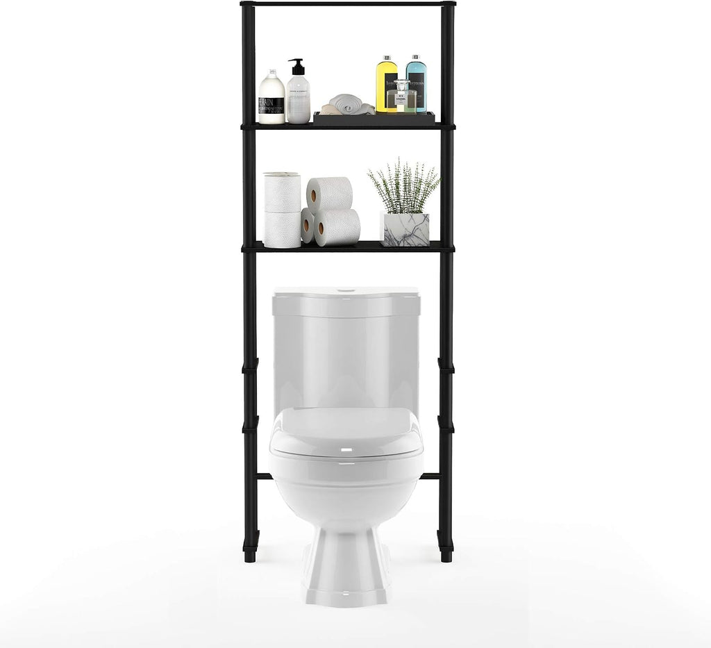 Turn-N-Tube with 3 Shelves Toilet Space Saver, Espresso/Black