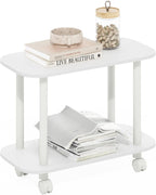 Turn-N-Tube Toolless 2-Tier Oval Book Cart, White