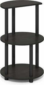 Turn-N-Tube Side Table, 3-Tier Round End Table, Black Espresso