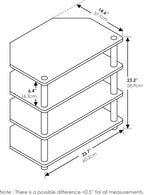 Turn-N-Tube Easy Assembly 4-Tier Petite Entertainment Center / TV Stand / TV Unit / TV Desk, Blackwood