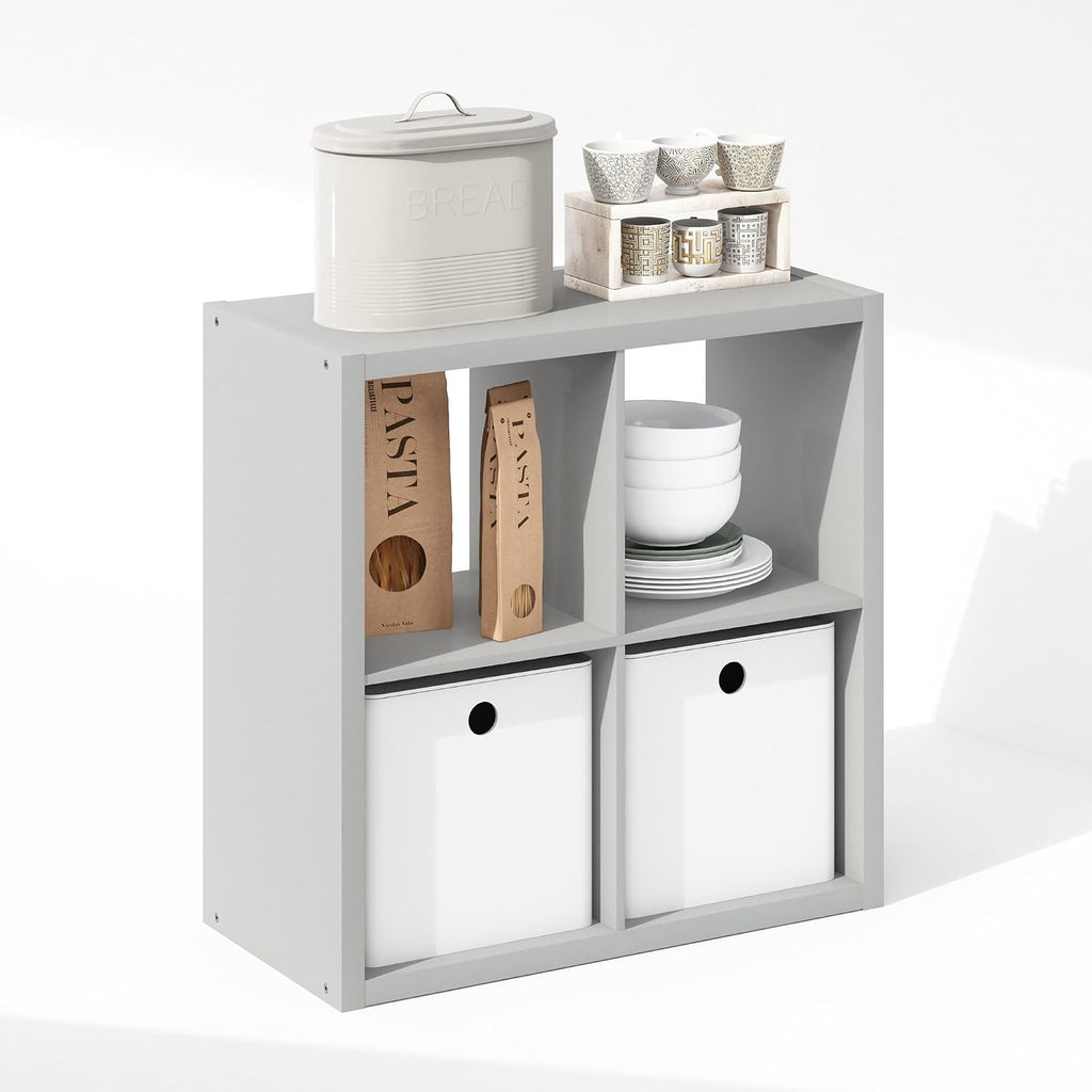 Cubic Extra Thick 4-Cube Closet Organizers and Storage, Light Grey
