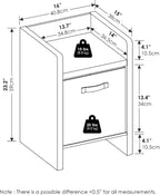 Viola Thick Frame Night Stand with Storage Bin, Dark Oak