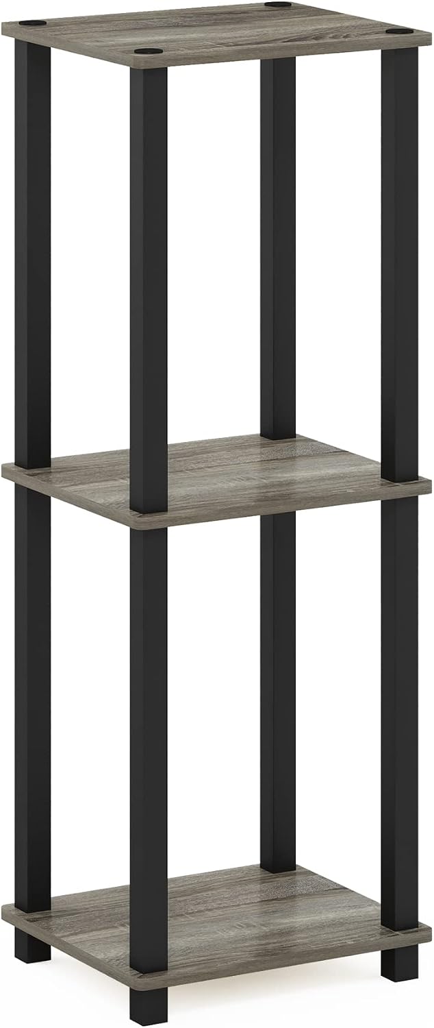 Simplistic Set of 2 Toolless 2-Tier Side Tables, French Oak