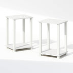 Simplistic Set of 2 Toolless 2-Tier Night Stand, White