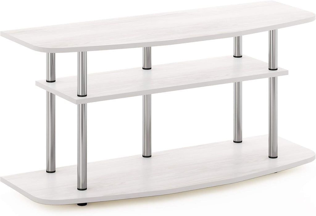 Frans Turn-N-Tube TV Stand for TV Size up to 43 Inch, 3-Tier, White Oak