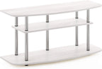 Frans Turn-N-Tube TV Stand for TV Size up to 43 Inch, 3-Tier, White Oak