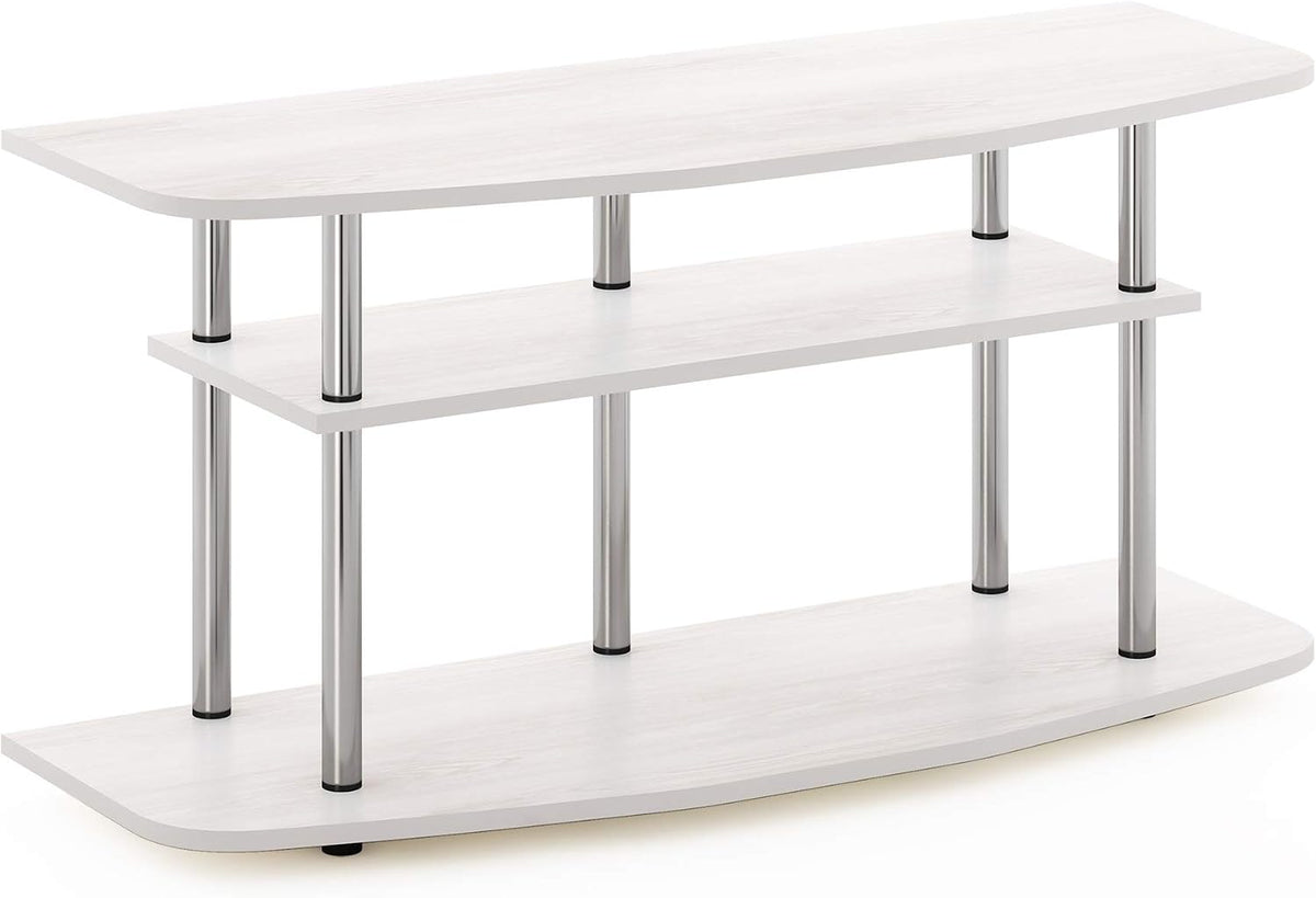 Frans Turn-N-Tube TV Stand for TV Size up to 43 Inch, 3-Tier, White Oak