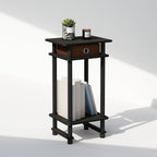 Turn-N-Tube Tall Nightstand with Bin, 1-Pack, Plastic Poles, Espresso/Brown