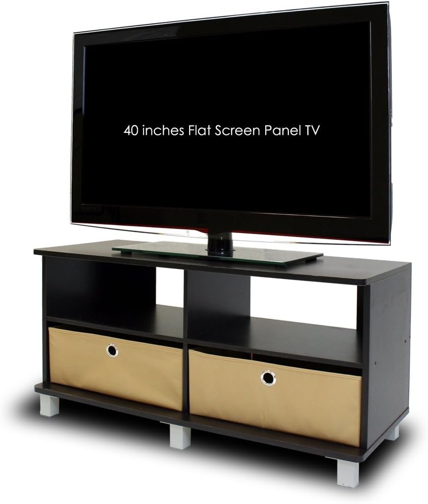 Entertainment Center w/2 Bin Drawers, Espresso/Brown
