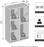 Reed Closet Organizers and Storage, 5-Cube Reversible Closet Shelves, Closet Organization Shelf, 9.4 x 19.5 x 31.5, for Bedroom, Closet, White