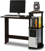 Compact Desk, 28.5" Wide Gaming Desk with Shelves, Computer Desk with Book Shelf, Office Desk for Home Office, Study Room, Dorm, Bedroom, Espresso
