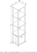 Turn-N-Tube Book Shelf, 5-Tier Square Open Frame Display Shelf, Corner Storage Shelves with Storage Bin, Shelving Unit, for Organization and Storage, Living Room, Garage, Home Office, Black