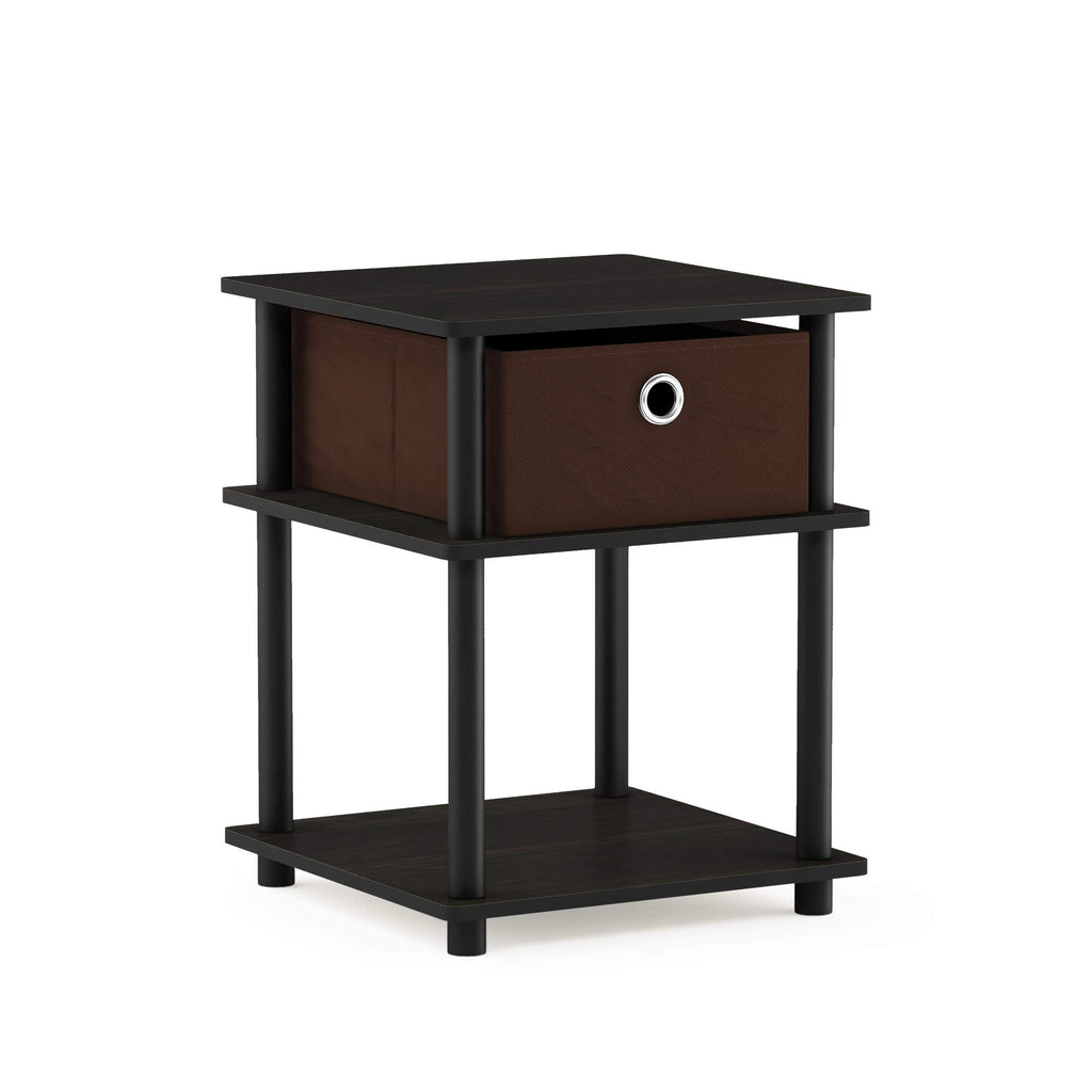 Turn-N-Tube 3-Tier End Table, French Oak Grey/Black/Black,18063GYW/BK/BK