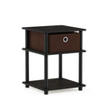 Turn-N-Tube 3-Tier End Table, French Oak Grey/Black/Black,18063GYW/BK/BK