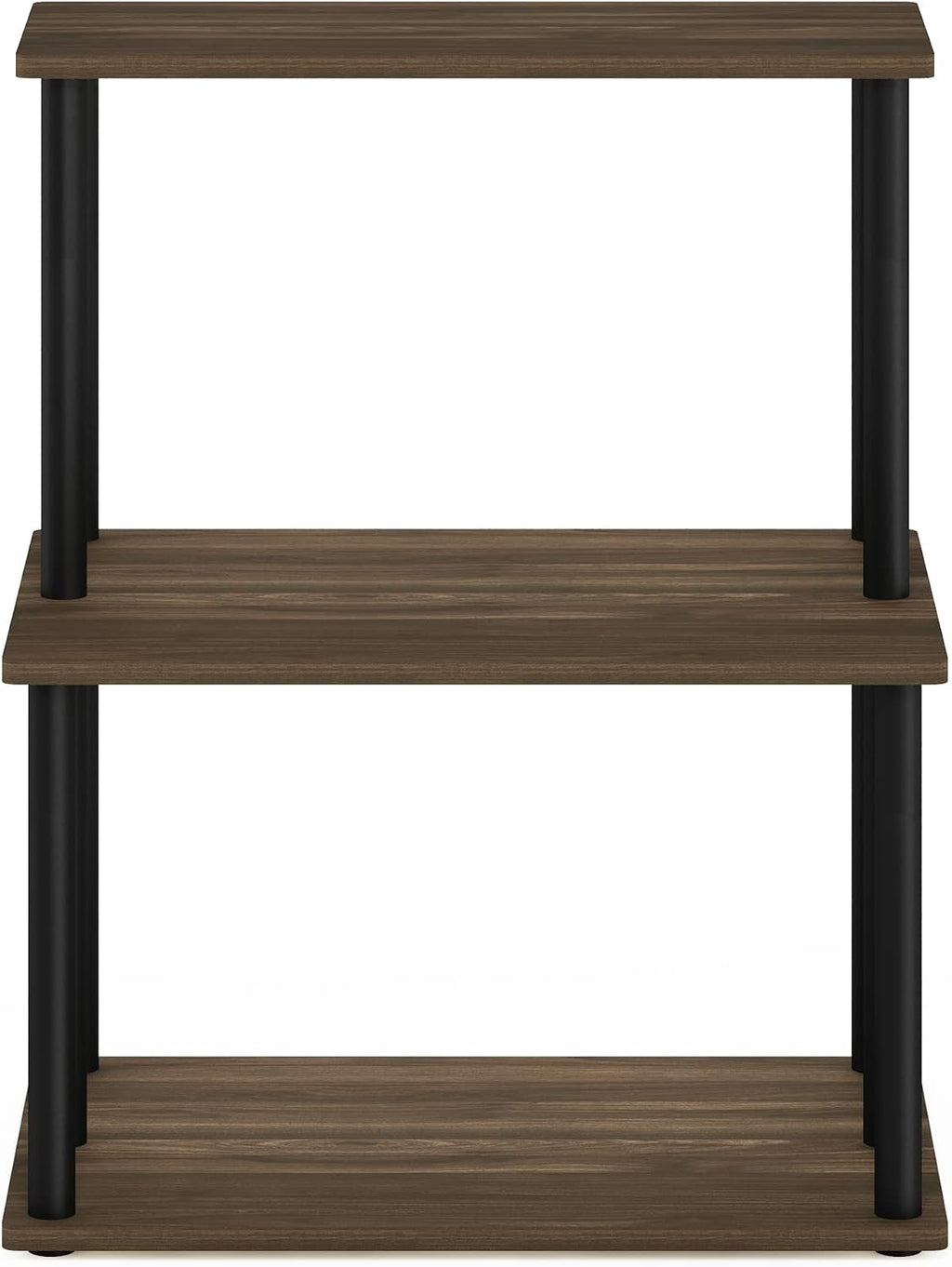 Turn-N-Tube 3-Tier Toolless Kitchen Storage Shelf, Columbia Walnut/Black
