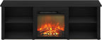 CLASSIC 3-Tier Fireplace TV Stand for TV up to 70 Inch, Americano