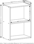 LUDER 2-Tier Book Shelf, Open Shelves Bookshelf, Blackwood