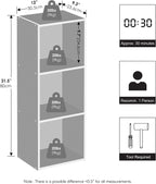 Reed Closet Organizers and Storage, 3-Tier Closet Organizer, Open Shelf Closet Storage, for Wardrobe, Bedroom, Living Room, Blackwood