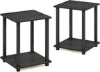 Simplistic Set of 2 Toolless Living Room Table Set, Espresso