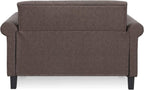 Bastia Vintage Modern Chesterfield Button Tufted Loveseat/Sofa Couch for Living Room, Brown Faux Leather