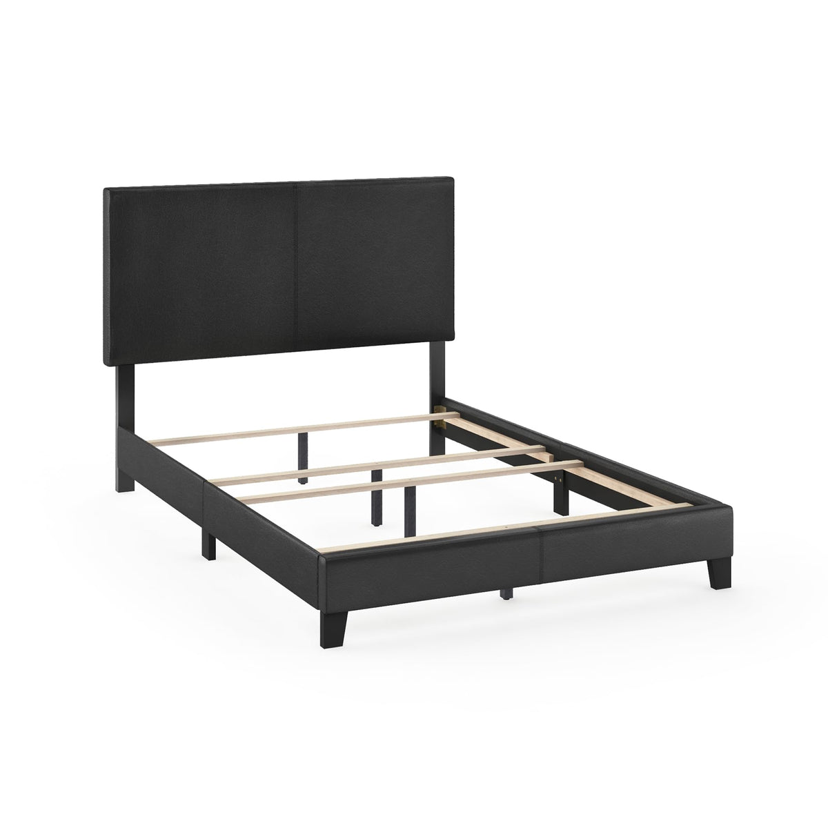PESSAC PU Leather Upholstery Bed Frame, Cal King Size, White