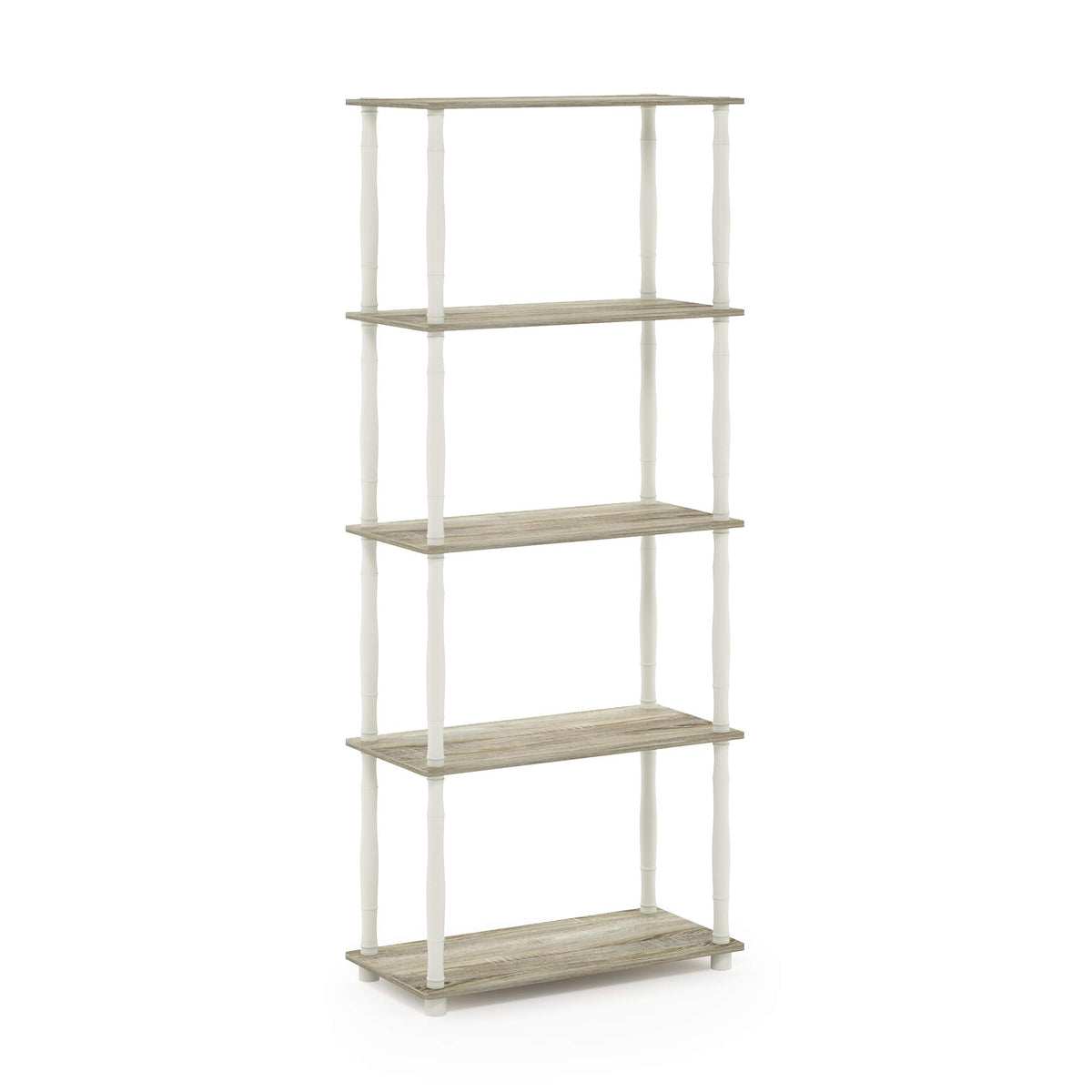 99152BE/WH/IV 3-Tier Go Green Multipurpose Storage Rack Shelving Unit Bookshelf Cabinet with 2 Bins, Beech Finish