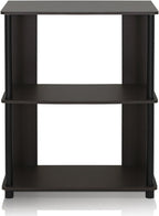 JAYA Simple Design 3-Tier Bookcase / Bookshelf / Display Rack, Plastic Tubes, Walnut