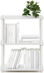 Turn-N-Tube Storage Shelves, 3-Tier Book Shelf, Corner Shelf, Toolless Open Shelves, for Organization and Storage, Living Room, Garage, Home Office, White
