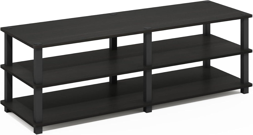 TURN-S-TUBE Shoe Rack, 3-Tier Wide Shoe Organizer, Open Shelf Rectangular Shoe Storage Rack, 11.6 x 47.2 x 15.4, Toolless Assembly, for Closet Entryway, Office, Garage, Espresso