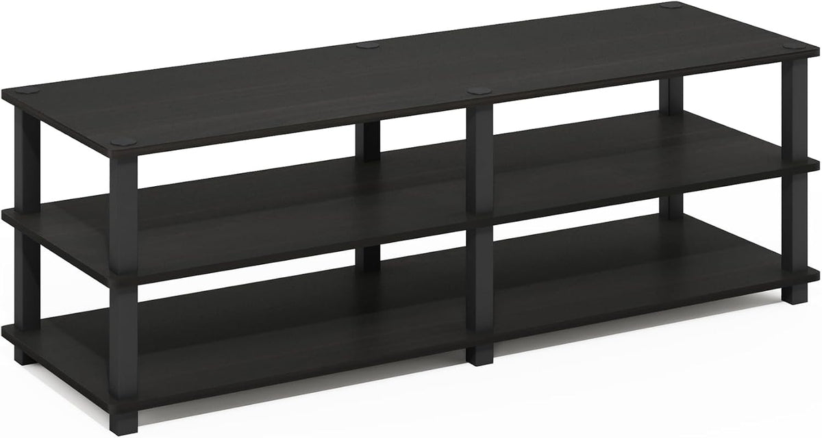 TURN-S-TUBE Shoe Rack, 3-Tier Wide Shoe Organizer, Open Shelf Rectangular Shoe Storage Rack, 11.6 x 47.2 x 15.4, Toolless Assembly, for Closet Entryway, Office, Garage, Espresso