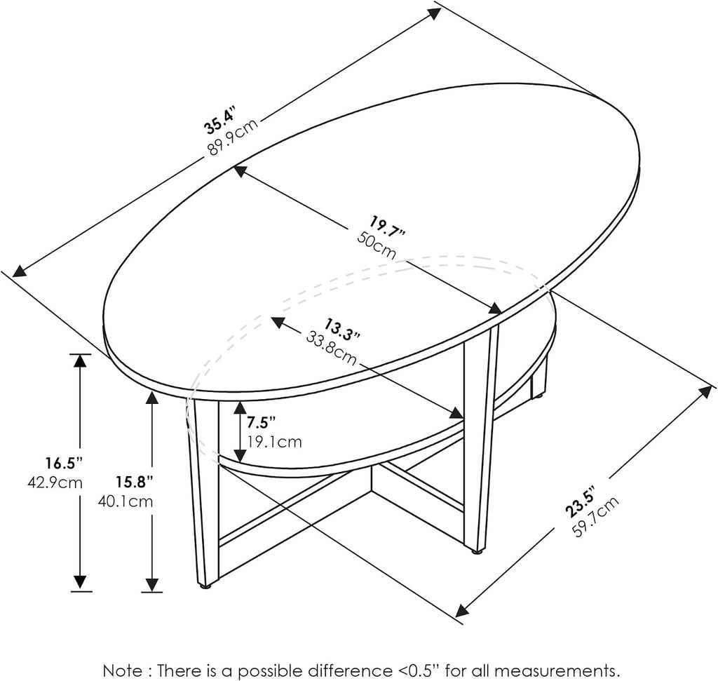 Oval Coffee Table, Walnut