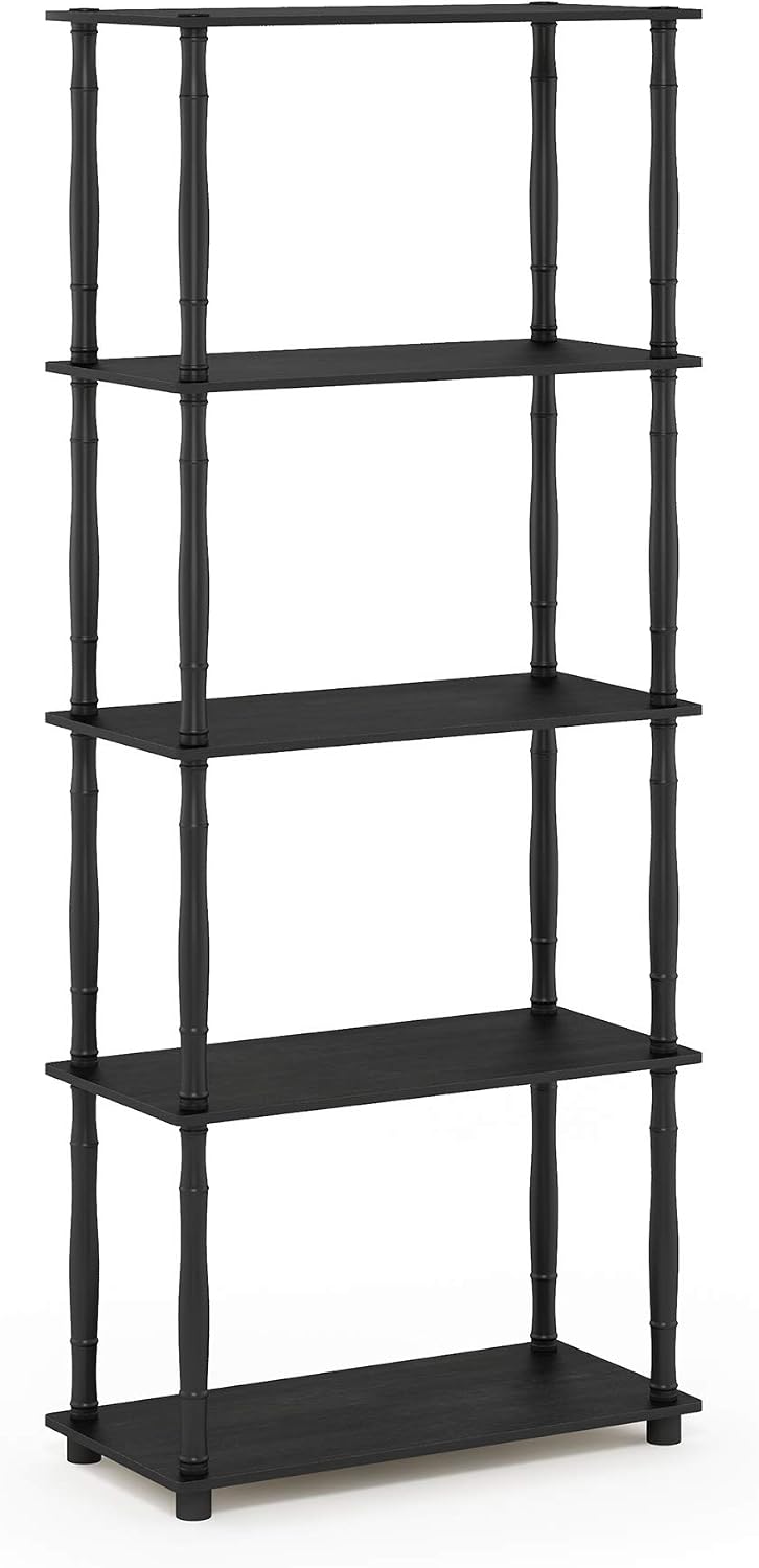Turn-N-Tube 5-Tier Multipurpose Shelf / Display Rack / Storage Shelf / Bookshelf, Classic Tubes, Americano/Black